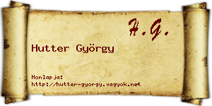 Hutter György névjegykártya